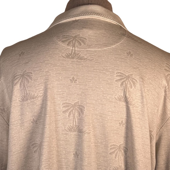 Tommy Bahama Men’s Silk Blend Tan & Sage Green Polo With Tropical Palm Trees XXL - Picture 8 of 14
